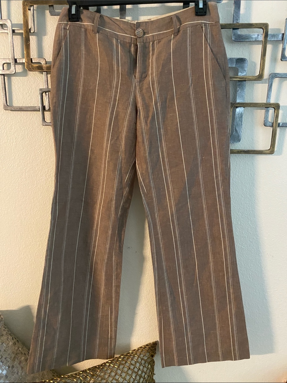 Calvin Klein linen and cotton Pinstripe Dress Pants